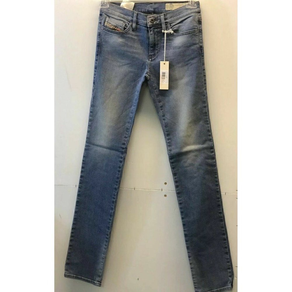 Diesel Womens Blue Denim RS018 Slim Straight Regular Jeans Size 25 26 27 - Picture 2 of 11